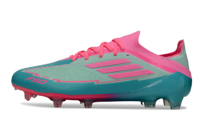 Men's Messi x Adidas F50 Elite FG Firm Ground Low-Tops Football Boots - Jade/Pink/Blue