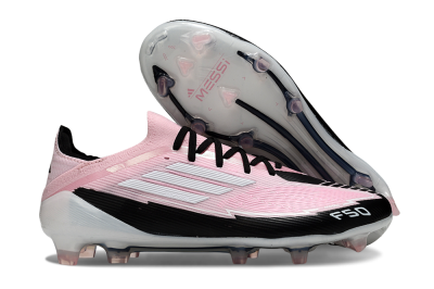 Men's Messi x Adidas F50 Elite FG Firm Ground Low-Tops Football Boots - Pink/Black/Whtie