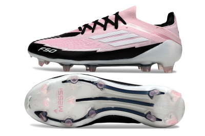 Men's Messi x Adidas F50 Elite FG Firm Ground Low-Tops Football Boots - Pink/Black/Whtie