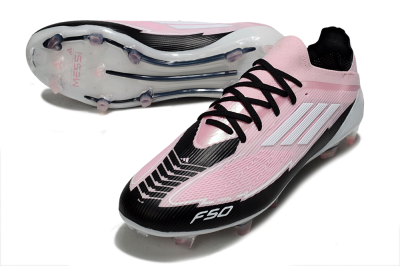 Men's Messi x Adidas F50 Elite FG Firm Ground Low-Tops Football Boots - Pink/Black/Whtie