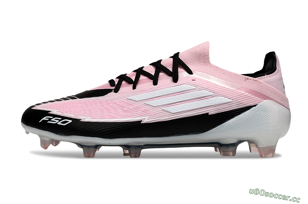 Men's Messi x Adidas F50 Elite FG Firm Ground Low-Tops Football Boots - Pink/Black/Whtie 0