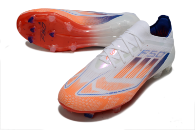 Men's Adidas F50 Elite FG Firm Ground Low-Tops Football Boots - White/Red/Blue