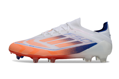 Men's Adidas F50 Elite FG Firm Ground Low-Tops Football Boots - White/Red/Blue