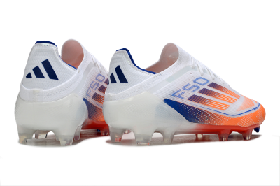 Men's Adidas F50 Elite FG Firm Ground Low-Tops Football Boots - White/Red/Blue