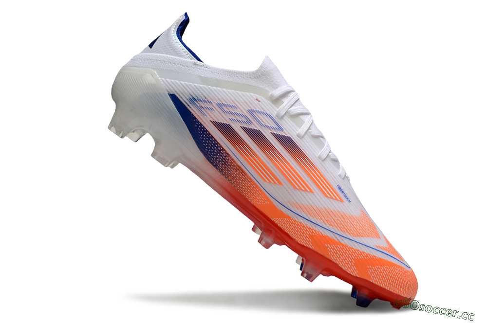 Men's Adidas F50 Elite FG Firm Ground Low-Tops Football Boots - White/Red/Blue 4