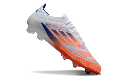 Men's Adidas F50 Elite FG Firm Ground Low-Tops Football Boots - White/Red/Blue