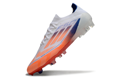 Men's Adidas F50 Elite FG Firm Ground Low-Tops Football Boots - White/Red/Blue