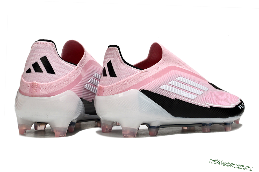 Men's Messi x Adidas F50 Elite Laceless FG Firm Ground Low-Tops Football Boots - Pink/Black/Whtie 6