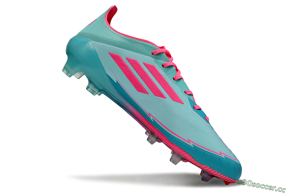Men's Messi x Adidas F50 Elite FG Firm Ground Low-Tops Football Boots - Jade/Pink/Blue 4