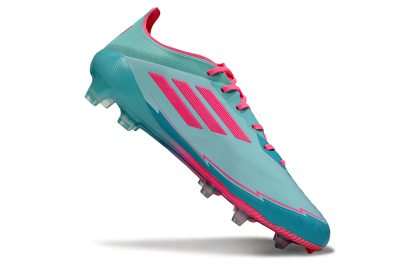 Men's Messi x Adidas F50 Elite FG Firm Ground Low-Tops Football Boots - Jade/Pink/Blue