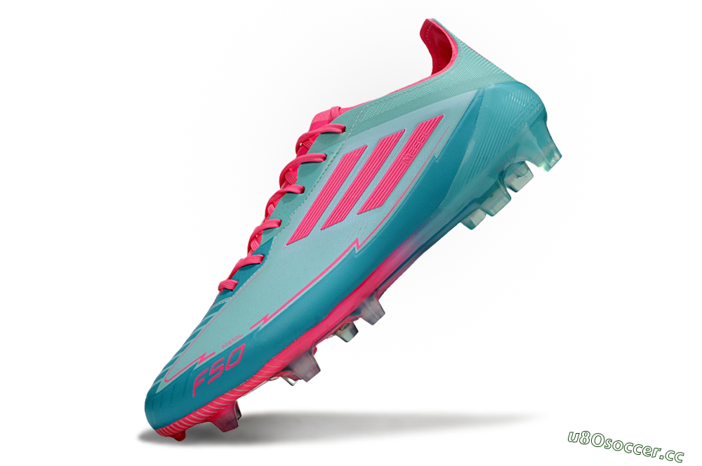 Men's Messi x Adidas F50 Elite FG Firm Ground Low-Tops Football Boots - Jade/Pink/Blue 5