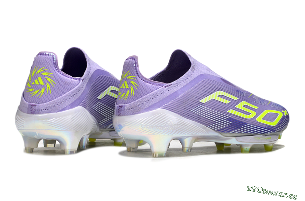 Men's Adidas F50+ Elite Lightstrike Laceless FG Firm Ground Low-Tops Football Boots - Purple/White/Yellow 6
