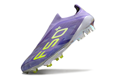 Men's Adidas F50+ Elite Lightstrike Laceless FG Firm Ground Low-Tops Football Boots - Purple/White/Yellow