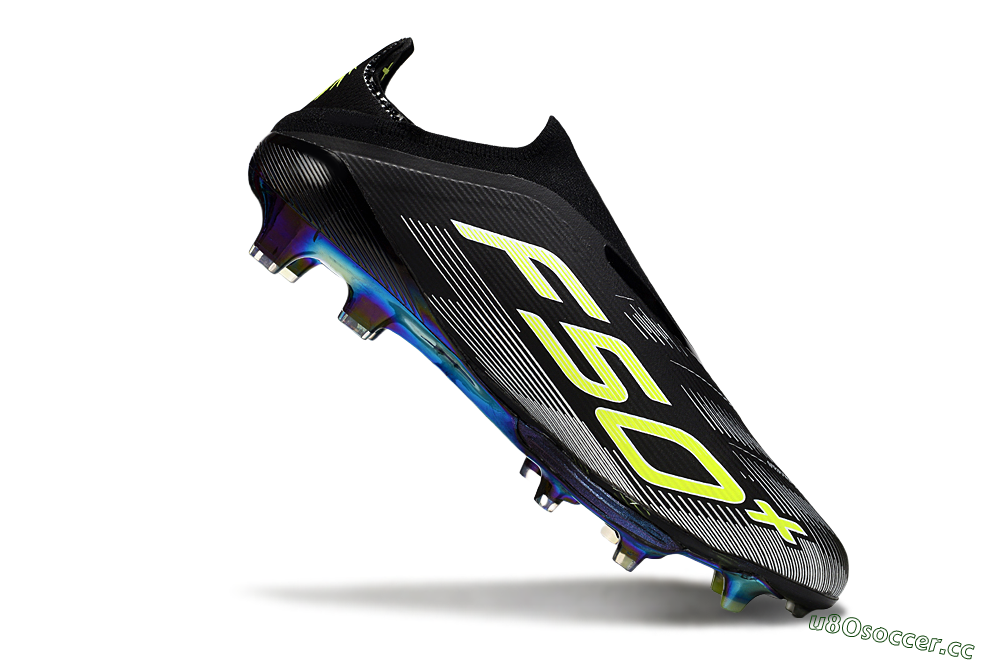 Men's Adidas F50+ Elite Lightstrike Laceless FG Firm Ground Low-Tops Football Boots - Black/White/Yellow 4