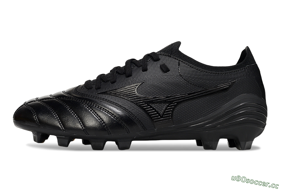 Men's Mizuno Morelia Neo 4 FG Firm Ground Low-Tops Football Boots - Black/Black/Black 0