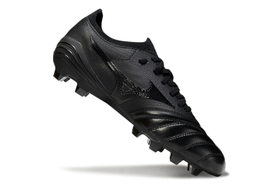 Men's Mizuno Morelia Neo 4 FG Firm Ground Low-Tops Football Boots - Black/Black/Black
