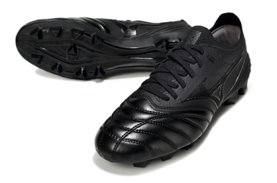 Men's Mizuno Morelia Neo 4 FG Firm Ground Low-Tops Football Boots - Black/Black/Black