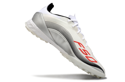 Unisex Messi x Adidas F50 Pro TF Artificial Turf Low-Tops Football Shoes - Silver/Red/Black