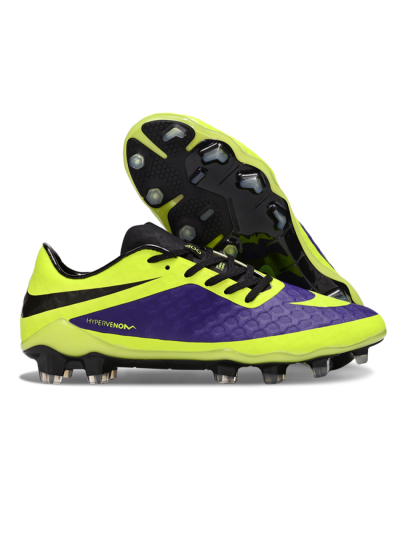 Men's Nike Hypervenom Phantom FG Firm Ground Low-Tops Football Boots - Yellow/Purple/Black