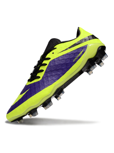 Men's Nike Hypervenom Phantom FG Firm Ground Low-Tops Football Boots - Yellow/Purple/Black