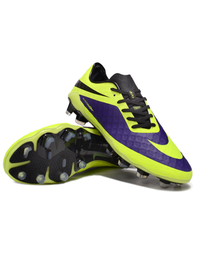 Men's Nike Hypervenom Phantom FG Firm Ground Low-Tops Football Boots - Yellow/Purple/Black