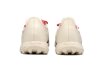 Unisex Adidas Predator Elite Foldover Tongue TF Artificial Turf Low-Tops Football Shoes - Beige/Black/Red