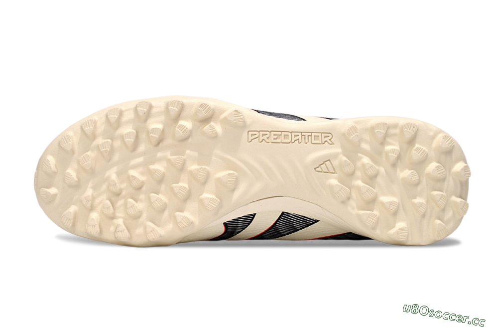 Unisex Adidas Predator Elite Foldover Tongue TF Artificial Turf Low-Tops Football Shoes - Beige/Black/Red 6