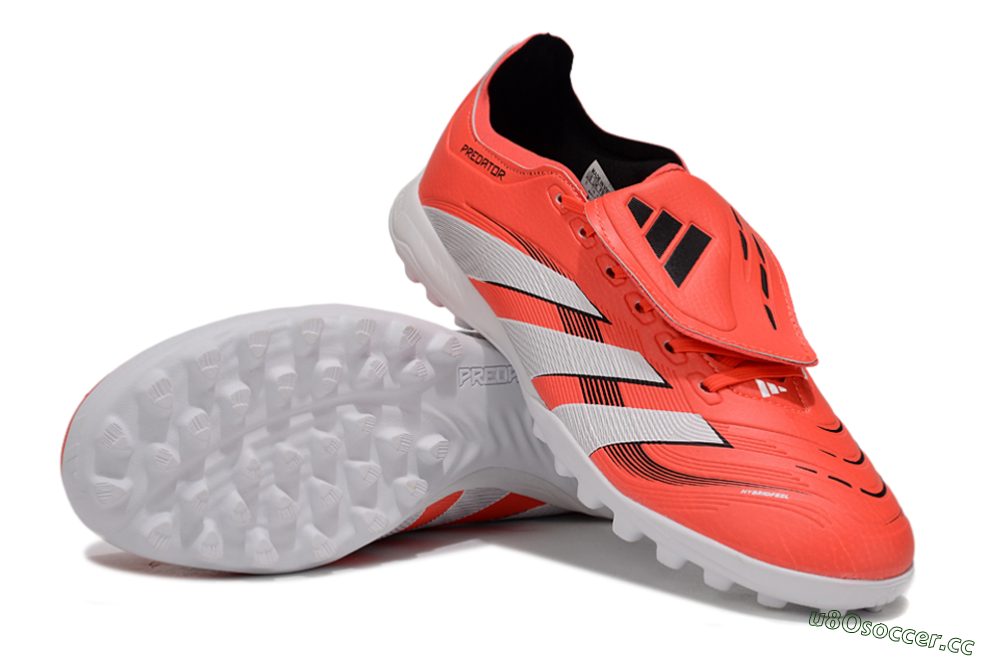 Unisex Adidas Predator Elite Foldover Tongue TF Artificial Turf Low-Tops Football Shoes - Red/White/Black 3