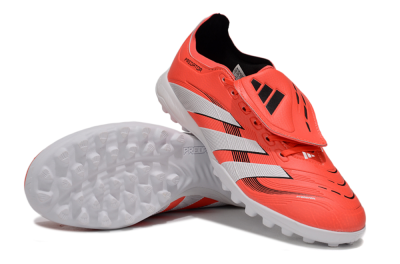 Unisex Adidas Predator Elite Foldover Tongue TF Artificial Turf Low-Tops Football Shoes - Red/White/Black