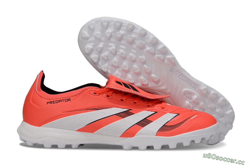 Unisex Adidas Predator Elite Foldover Tongue TF Artificial Turf Low-Tops Football Shoes - Red/White/Black 2