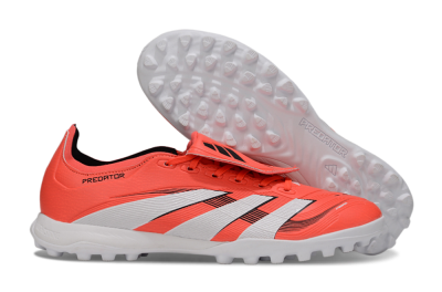 Unisex Adidas Predator Elite Foldover Tongue TF Artificial Turf Low-Tops Football Shoes - Red/White/Black