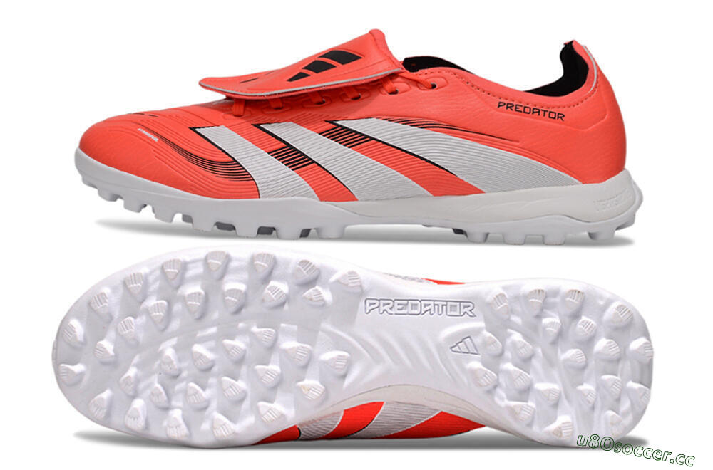 Unisex Adidas Predator Elite Foldover Tongue TF Artificial Turf Low-Tops Football Shoes - Red/White/Black 1