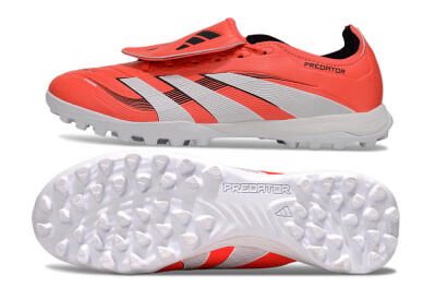 Unisex Adidas Predator Elite Foldover Tongue TF Artificial Turf Low-Tops Football Shoes - Red/White/Black