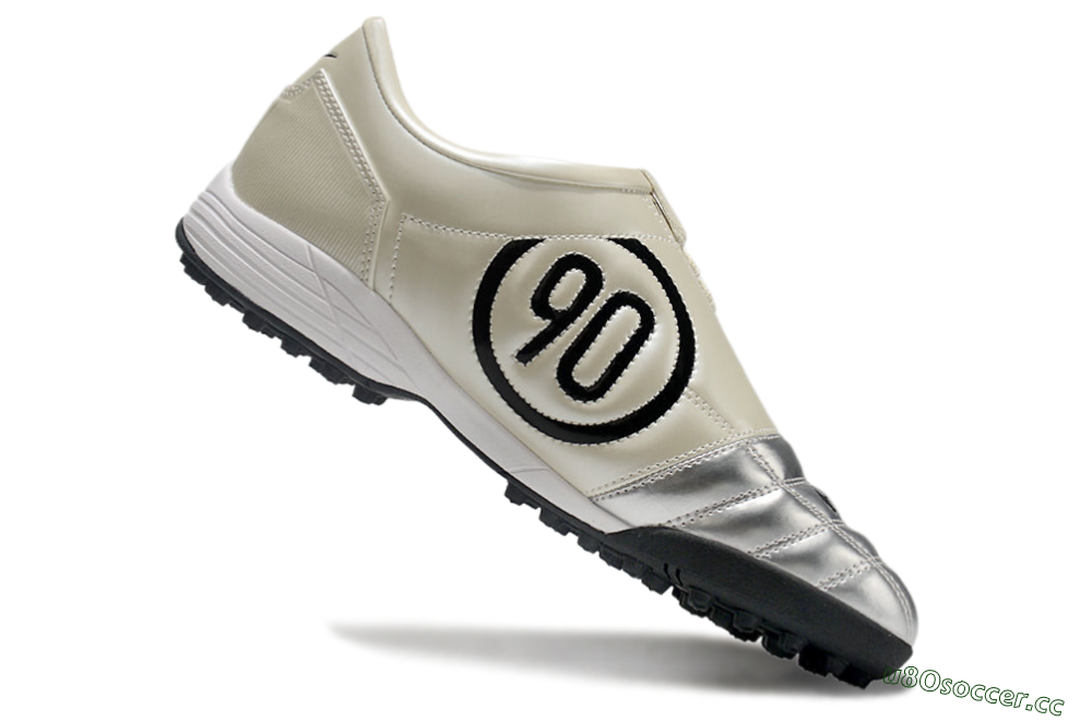 Unisex Nike Total 90 III TF Artificial Turf Low-Tops Football Shoes - Silver/Black/Red 4