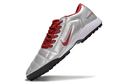 Men's Nike Total 90 III TF Artificial Turf Low-Tops Football Shoes - Silver/Red/Black