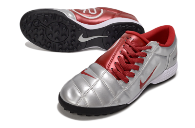 Men's Nike Total 90 III TF Artificial Turf Low-Tops Football Shoes - Silver/Red/Black
