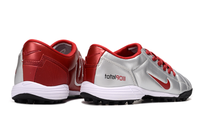 Men's Nike Total 90 III TF Artificial Turf Low-Tops Football Shoes - Silver/Red/Black