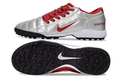 Men's Nike Total 90 III TF Artificial Turf Low-Tops Football Shoes - Silver/Red/Black