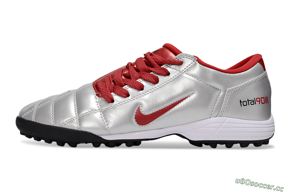 Men's Nike Total 90 III TF Artificial Turf Low-Tops Football Shoes - Silver/Red/Black 0