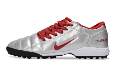 Men's Nike Total 90 III TF Artificial Turf Low-Tops Football Shoes - Silver/Red/Black