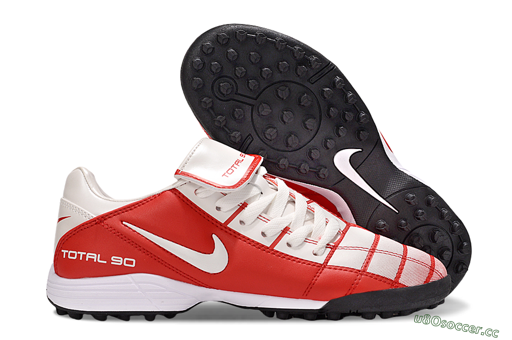Men's Nike Total 90 III TF Artificial Turf Low-Tops Football Shoes - White/Red/Black 2