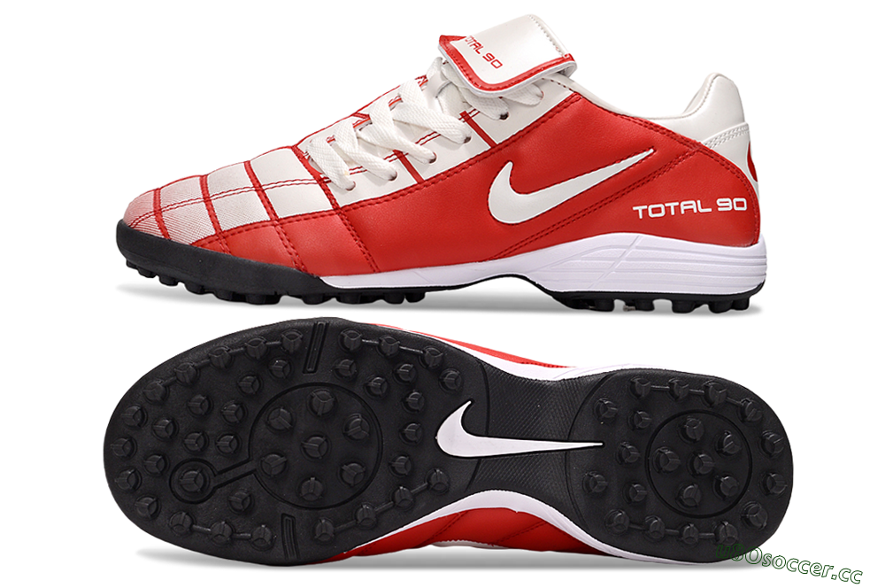 Men's Nike Total 90 III TF Artificial Turf Low-Tops Football Shoes - White/Red/Black 1