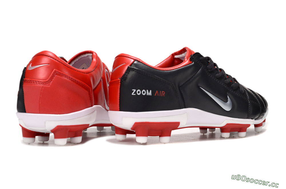 Men's Nike Air Zoom Total 90 III FG Firm Ground Low-Tops Football Boots - Black/White/Red 7