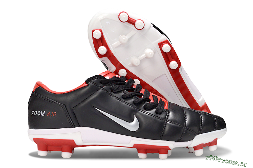 Men's Nike Air Zoom Total 90 III FG Firm Ground Low-Tops Football Boots - Black/White/Red 2