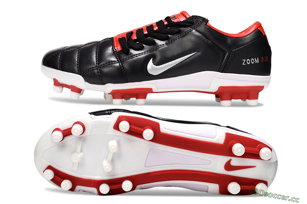 Men's Nike Air Zoom Total 90 III FG Firm Ground Low-Tops Football Boots - Black/White/Red 1