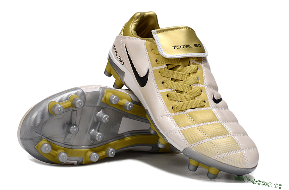Men's Nike Total 90 III FG Firm Ground Low-Tops Football Boots - Gold/Beige/Black 4