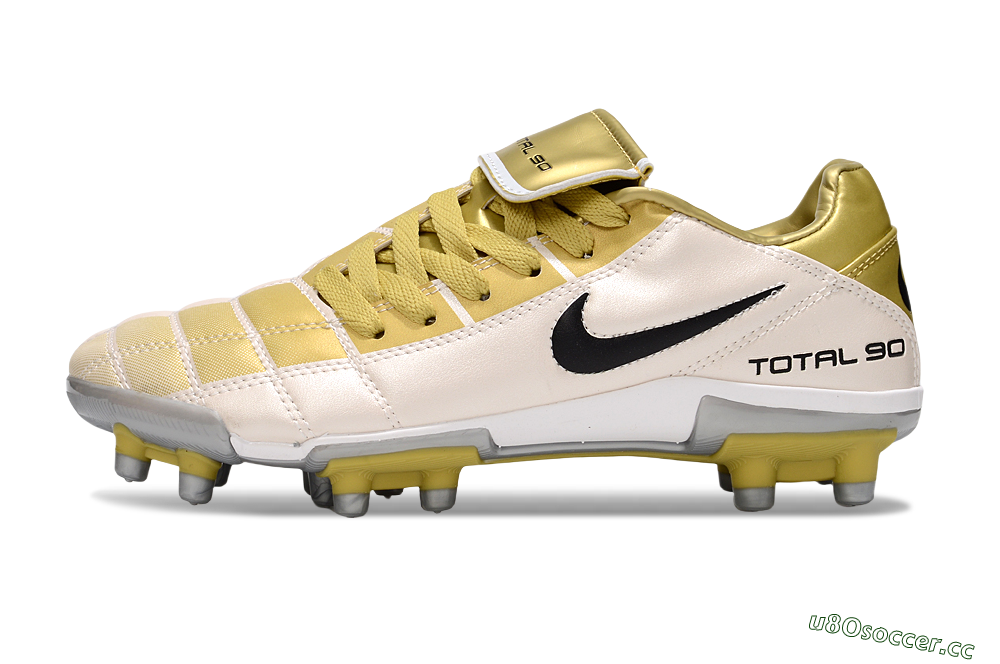 Men's Nike Total 90 III FG Firm Ground Low-Tops Football Boots - Gold/Beige/Black 0