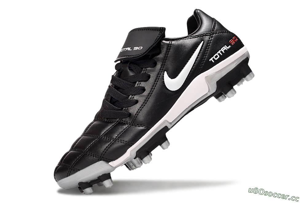 Men's Nike Total 90 III FG Firm Ground Low-Tops Football Boots - Black/White/Red 6