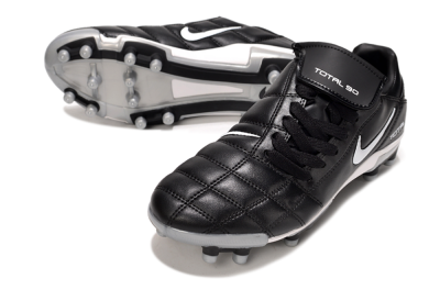 Men's Nike Total 90 III FG Firm Ground Low-Tops Football Boots - Black/White/Red