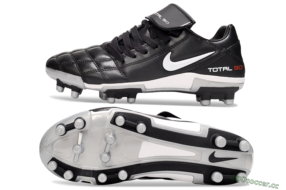 Men's Nike Total 90 III FG Firm Ground Low-Tops Football Boots - Black/White/Red 1